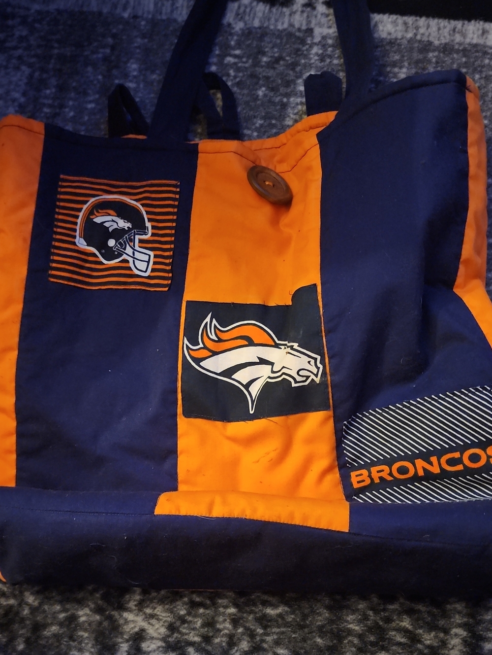 Denver Broncos Navy & Orange Duffel Bag - Official Team Style